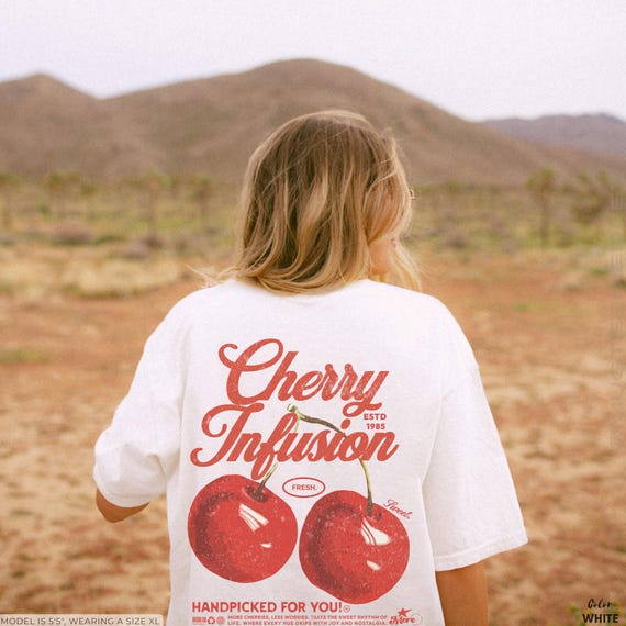 Cherry Comfort Colors® T-shirt, Retro 90s Oversized Unisex Tee - Etsy
