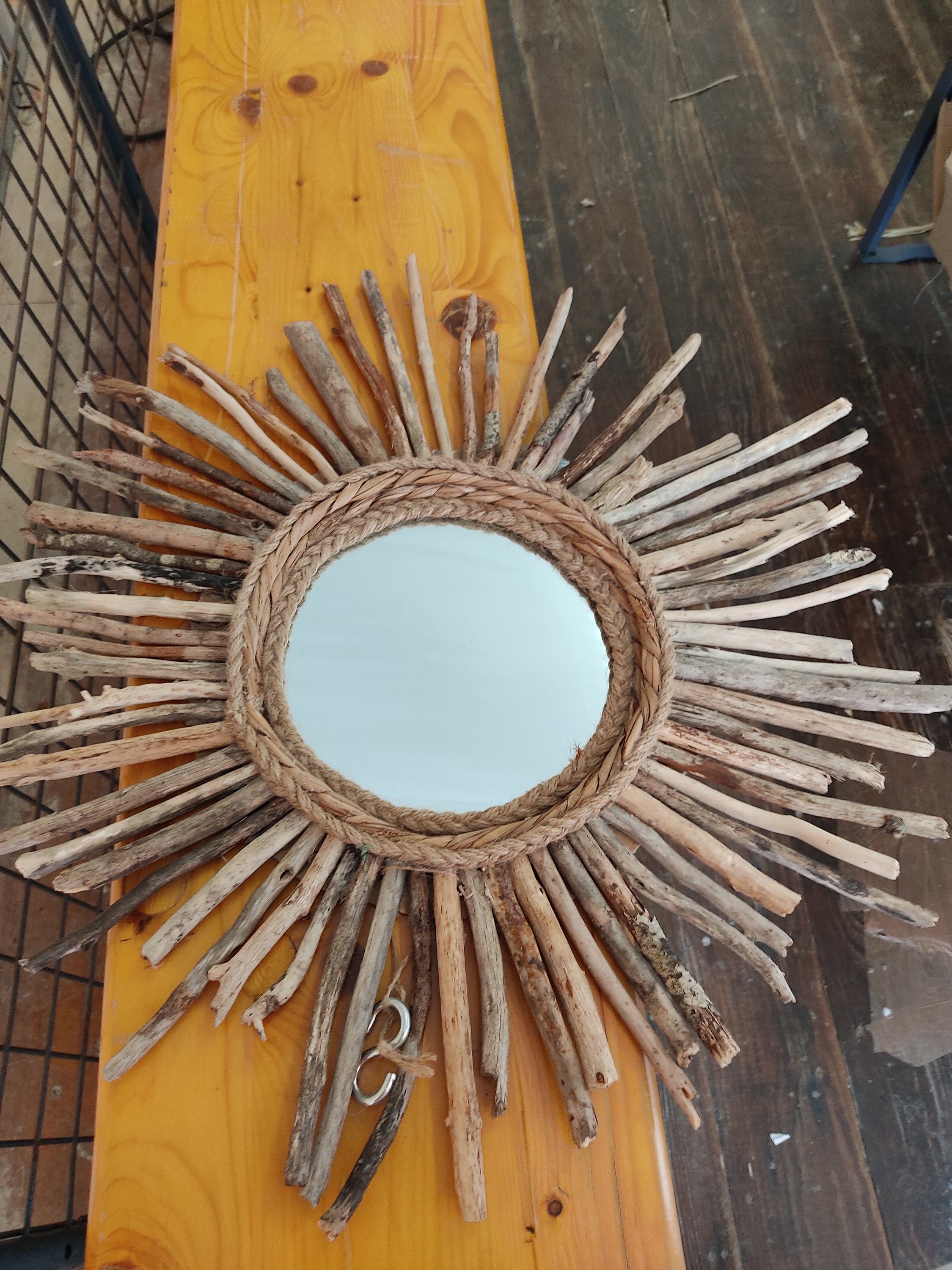 miroir SOLEIL en bois flotté - miroirs/miroirs bois flotté - art & ocean