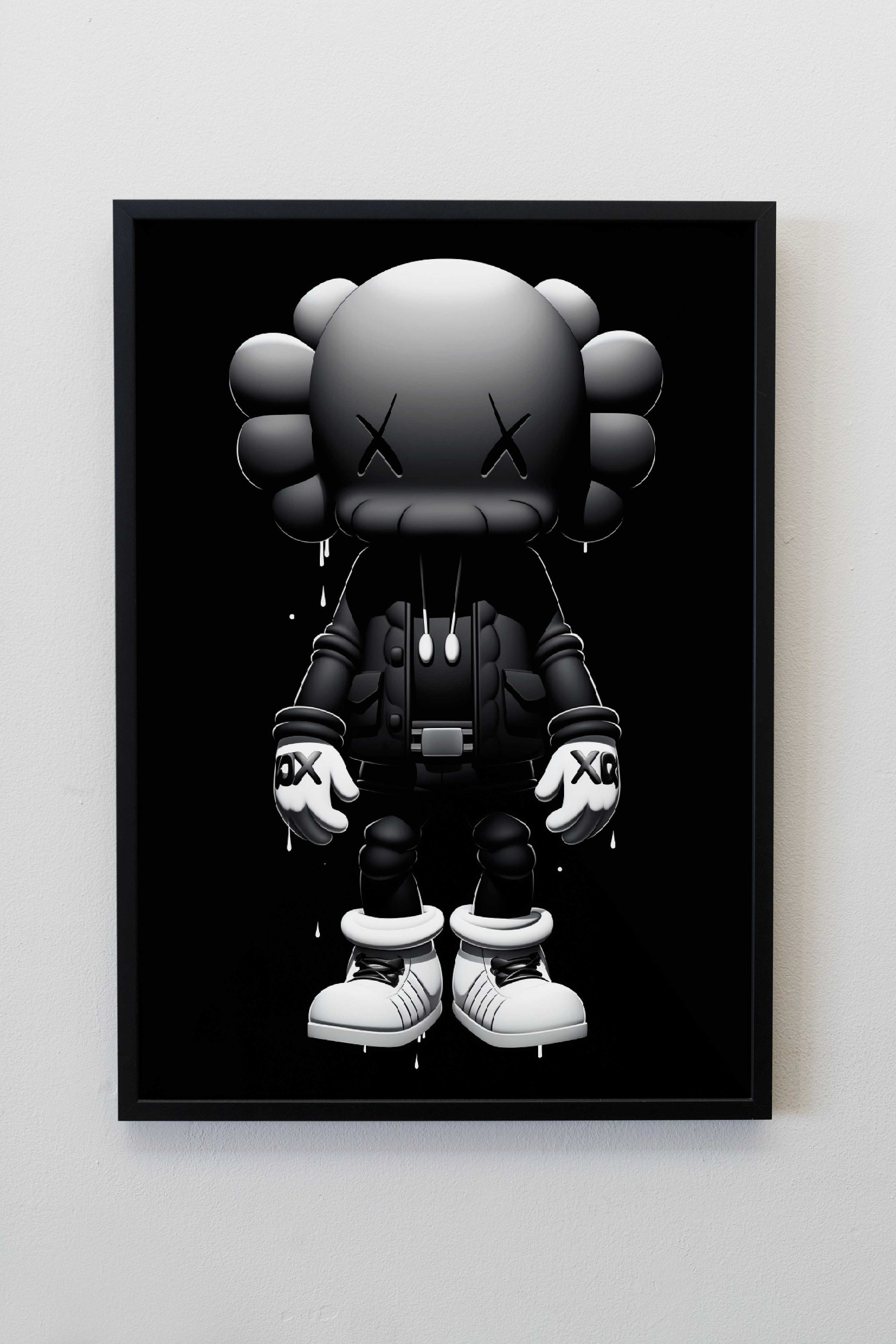 KAWS Drip, Style, Urban, Black and White - Etsy