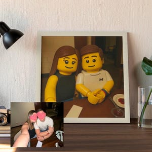 Lego Custom Family Portrait, Cartoon Portrait, Faceless Portrait Print, Gift For Christmas, Family Illustration, Portrait From Photo