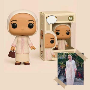 Custom real Pop Style Figure – Personalized Box Art with number & Free Accessories – Made from Your Photo