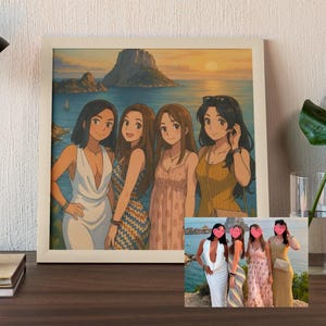 Custom ghibli Digital Portrait - Anime, Simpsons, Pixar, Comic Style - Personalized Drawing