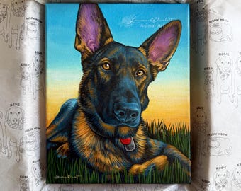 Custom Dog Portrait, Cheerful Pet Painting, Colorful Cats, Colorful Acrylic Dog Pet Portrait, Pet Painting, Pet Memorial, Dog Artwork