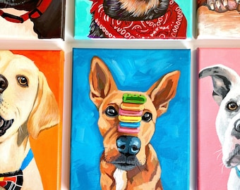 6-Beginner Dog Painting Bundle, 12-Step Dog Acrylic Painting Process Guide, Traceables, Materials List, Step-by-Step, Beginner, Dog Lovers