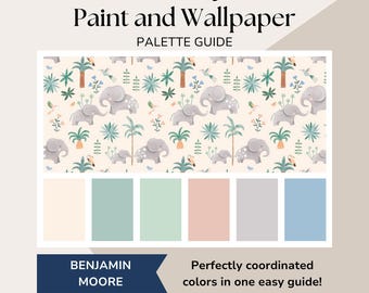 Paint and Wallpaper for Nursery Girl, Nursery Color Palette Baby Room, Nursery Interior Design, Wallpaper and Matching Paint Palette
