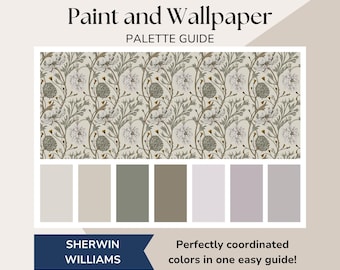 Wallpaper and Paint Color Combo, Wallpaper Paint Packages, Paint and Wallpaper Combinations, Wallpaper Ideas, Sherwin Williams Color Palette