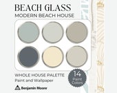 Beach House Color Palette | Benjamin Moore Beach Glass Paint | Coastal Paint Colors | Beach Wallpaper and Paint | Whole House Paint Palette