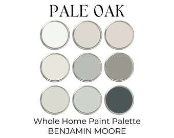 Pale Oak Whole House Color Palette, Benjamin Moore Paint Colors, Pale Oak Paint Scheme