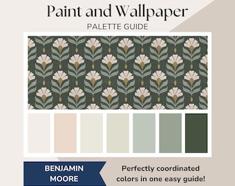Wallpaper and Paint Colors Combo, Wallpaper Paint Packages, Paint and Wallpaper Combinations, Wallpaper Ideas, Benjamin Moore Color Palette