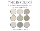 Sherwin Williams Greige Color Palette, Timeless Paint Colors, Warm Neutral Wall Colors, Interior Color Palette, Sherwin Williams Shoji White