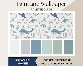 Nursery Color Palette & Wallpaper Guide: Light Blue, Benjamin Moore (Digital Download)
