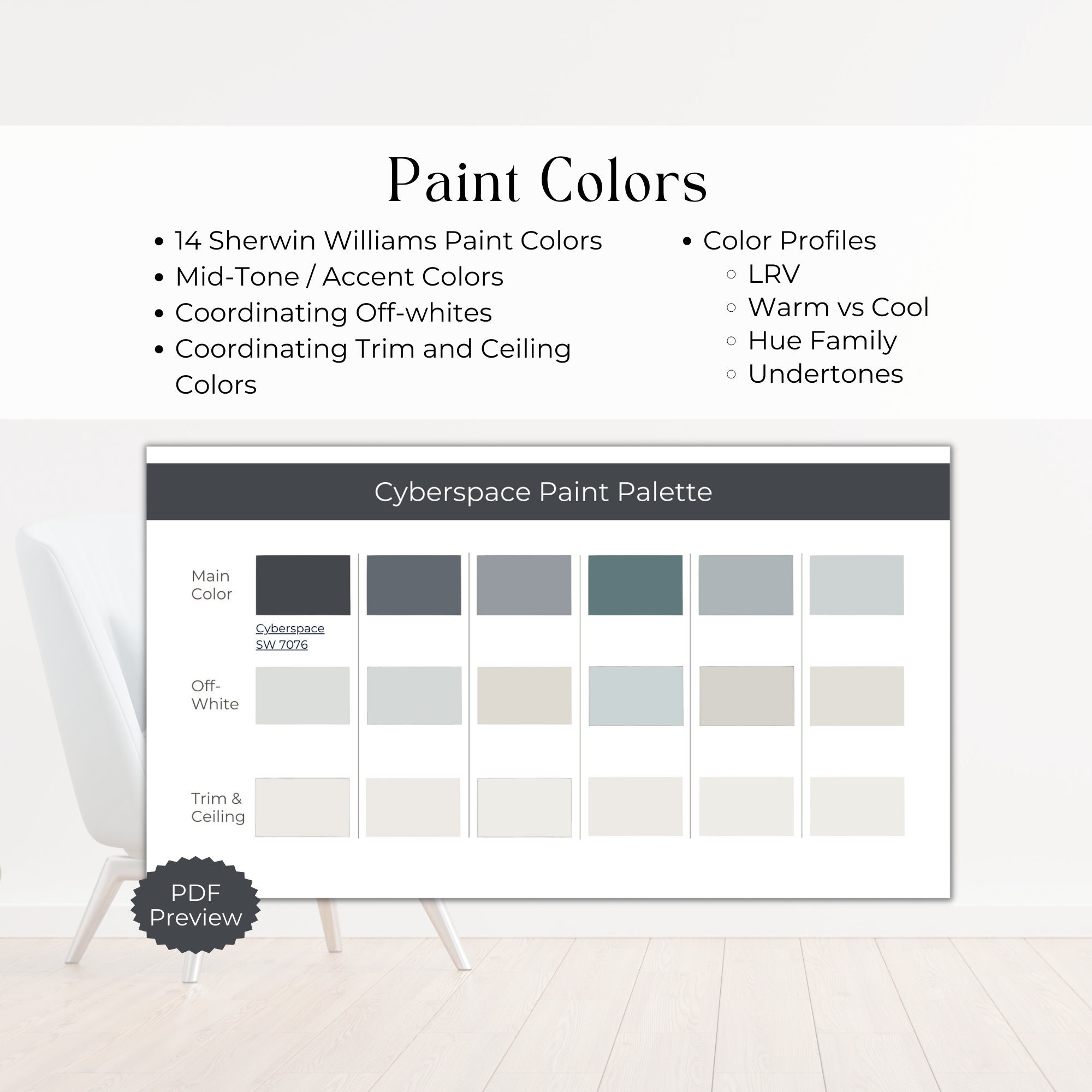 Sherwin Williams Cyberspace Coordinating Colors - y1le881