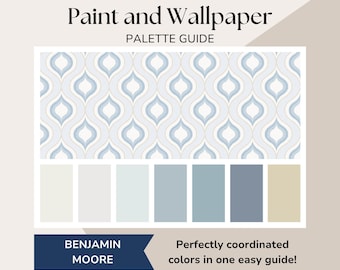 Wallpaper and Paint Colors Combo, Wallpaper Paint Packages, Benjamin Moore Color Palette, Paint and Wallpaper Combinations, Wallpaper Ideas