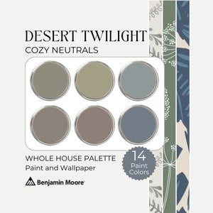 Desert Twilight Palette | Benjamin Moore Paint Palette Green | Wallpaper and Paint | 2024 Paint Palette Green | Earthy Color Palette