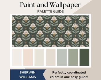 Wallpaper Paint Packages, Wallpaper and Paint Color Combo, Paint and Wallpaper Combinations, Wallpaper Ideas, Sherwin Williams Color Palette