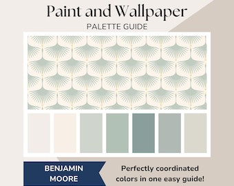 Wallpaper and Paint Colors Combo, Wallpaper Paint Packages, Paint and Wallpaper Combinations, Benjamin Moore Color Palette, Wallpaper Ideas