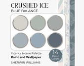 Crushed Ice Color Palette | Sherwin Williams Paint Palette | Interior Blue Paint Colors | Whole House Paint Scheme | Wallpaper and Paint