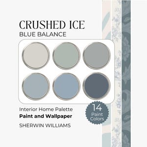 Crushed Ice Color Palette | Sherwin Williams Paint Palette | Interior Blue Paint Colors | Whole House Paint Scheme | Wallpaper and Paint