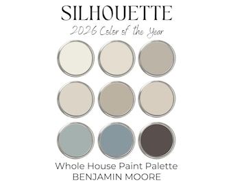 Silhouette 2026 Color of the Year Palette | Benjamin Moore Paint Guide | Digital Whole House Color Scheme for Interior Design