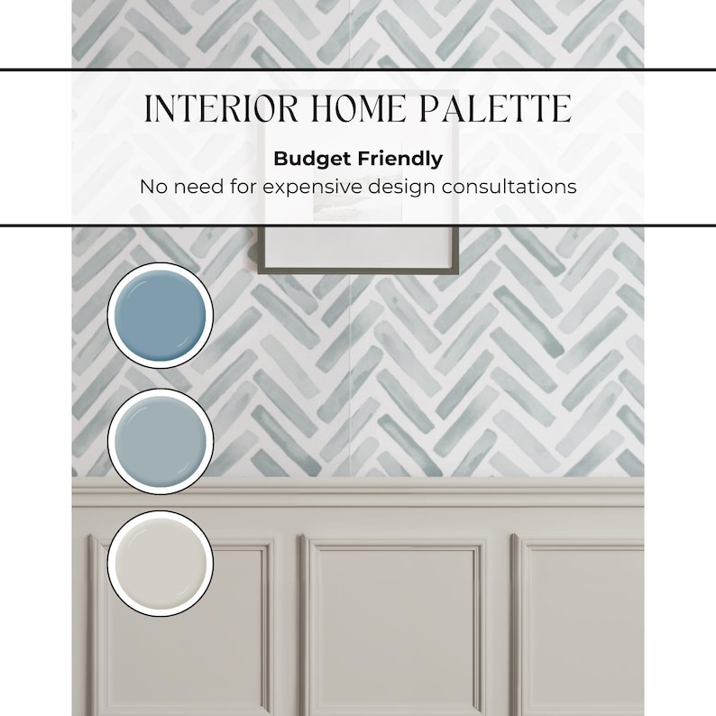 blue wallpaper and paint combination ideas