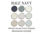 Hale Navy Benjamin Moore, Interior Paint Color Palette, Coastal Paint Colors, Hale Navy Color Palette, Modern Neutral Paint Colors for Home