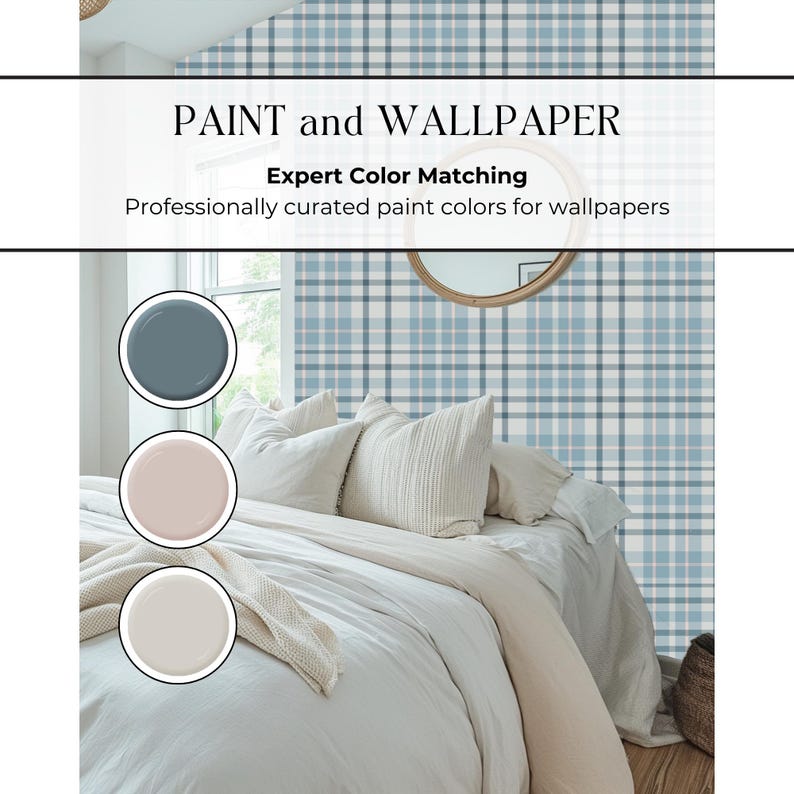 blue wallpaper and paint combination ideas