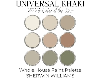Sherwin Williams Universal Khaki Paint Palette, Color of the Year, Warm Neutral Paint Colors