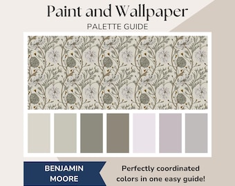 Paint and Wallpaper Combinations, Wallpaper and Paint Colors Combo, Wallpaper Paint Packages, Wallpaper Ideas, Benjamin Moore Color Palette