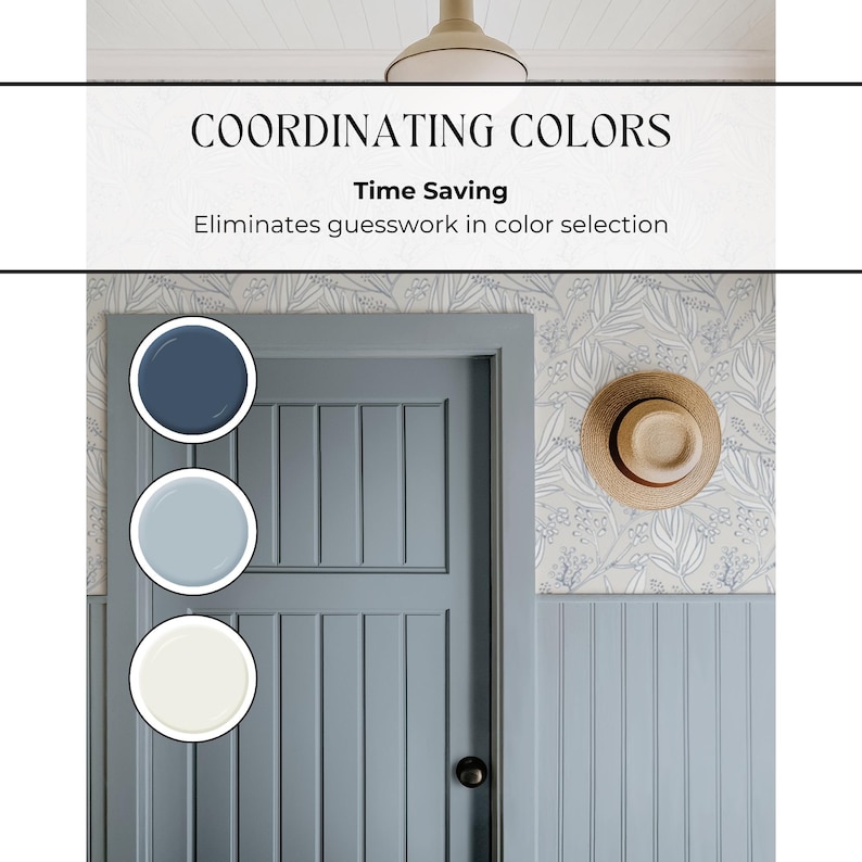 blue wallpaper and paint combination ideas