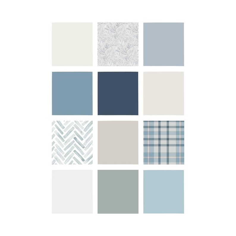 blue wallpaper and paint combination ideas