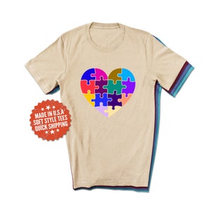 Rainbow Puzzle Heart Shirt - Rainbow Shirt - Pride Shirt - Proud Lesbian Gay Bisexual Trans - LGBTQ+ Shirt - Adult Unisex - Soft Style Tees