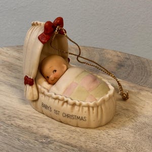Vintage 1989 Memories of Yesterday Baby&#39;s First Christmas Ornament 522465 - Collectible Figurine