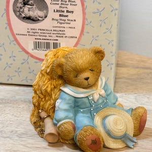 Vintage 2001 Enesco Cherished Teddies Little Boy Blue 979767 - Collectible Figurine