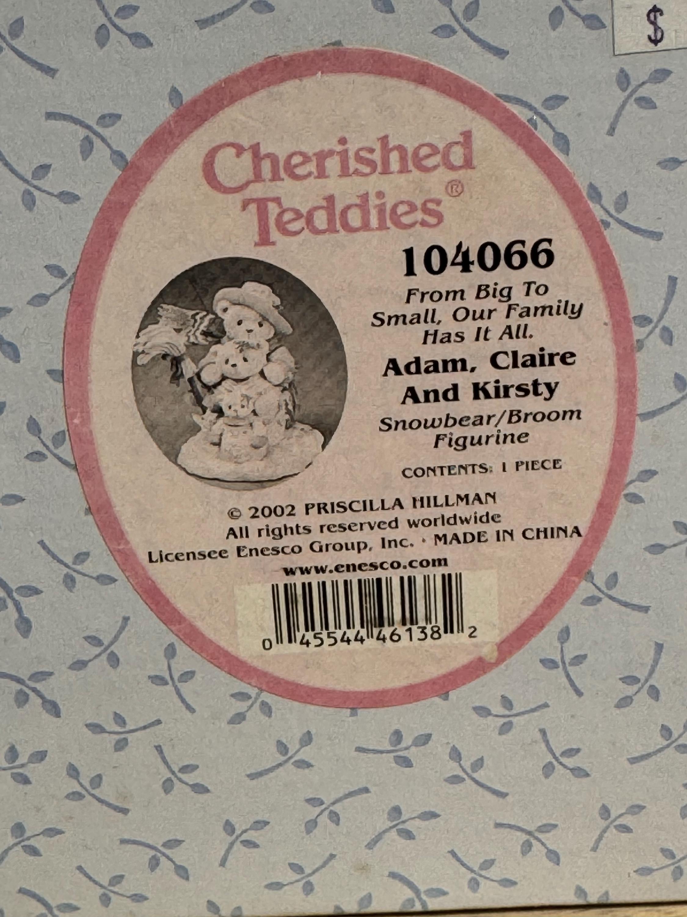 セット Vintage 2002 Enesco Cherished Teddies Adam, Claire and Kirsty