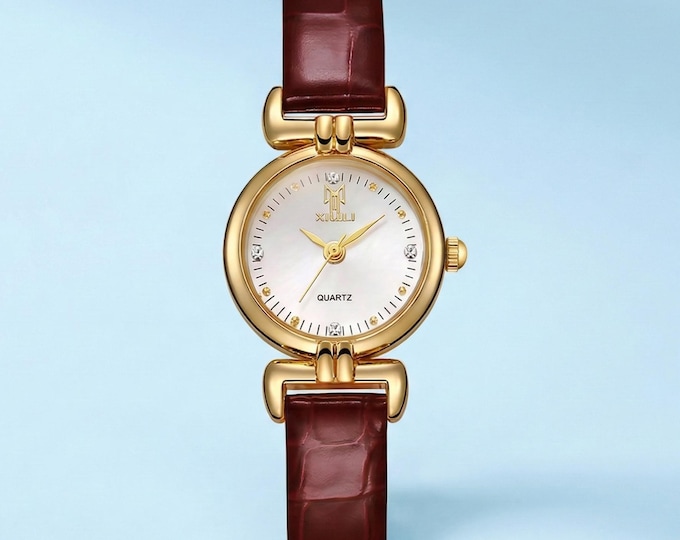 Ladies Quartz Watch - Diamond Accent, Elegant Dress Wristwatch Gift