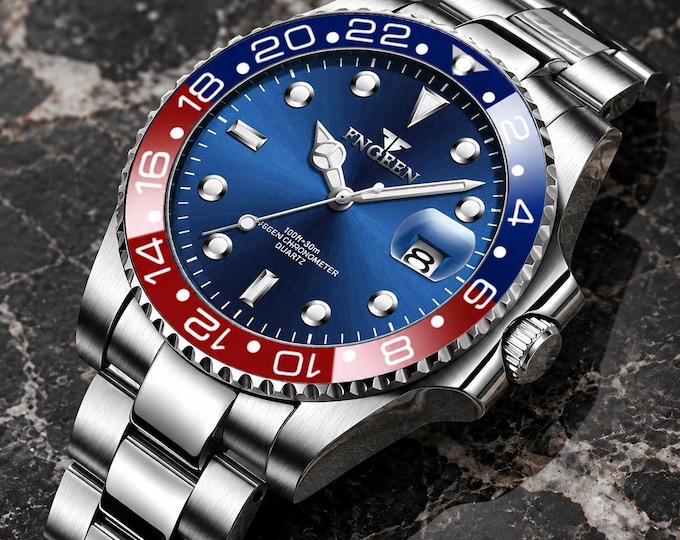 Minimalist Dial Men's Watch, Stainless Steel, Luminous Waterproof Wristwatch