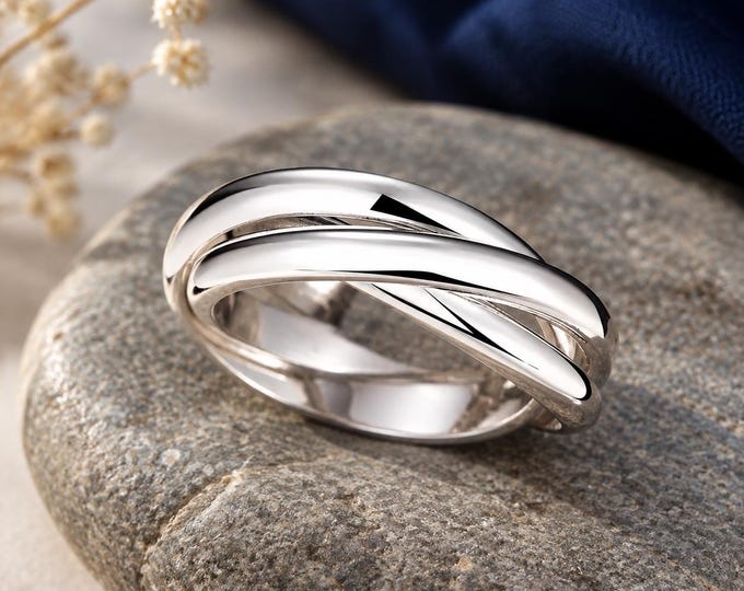 Abstract Waves Ring, Sterling Silver, Ocean Inspired Jewelry Gift for Her