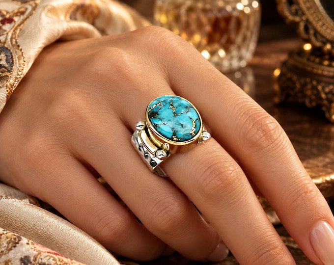 Art Deco Geometric Cocktail Ring, Sterling Silver Statement Jewelry for Women