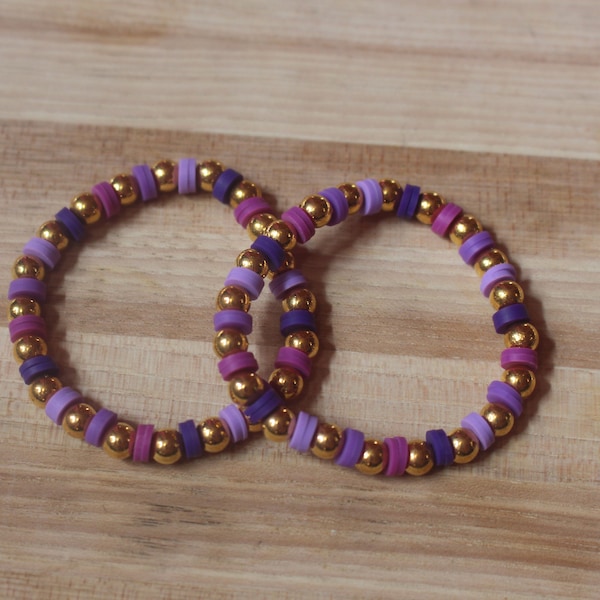 NEW! purple passion beaded bracelet | preppy jewelry |  purple | clay beaded bracelet | teen girl jewelry | preppy bracelets |
