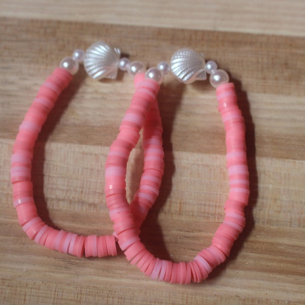 NEW! coral cove seashell bracelet | preppy | seashell | coral | clay beads | preppy jewelry | cute bracelets | teen girl jewelry |