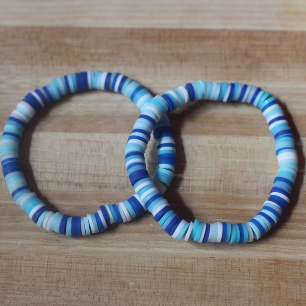 NEW! beachy blues mixed bracelet | preppy jewelry | summer jewelry | teen girl | preppy | blue | pastel |clay bead bracelet |