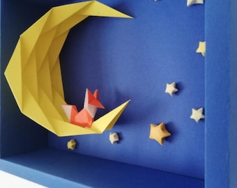 Fox on the Moon - Decorative Paper Artwork