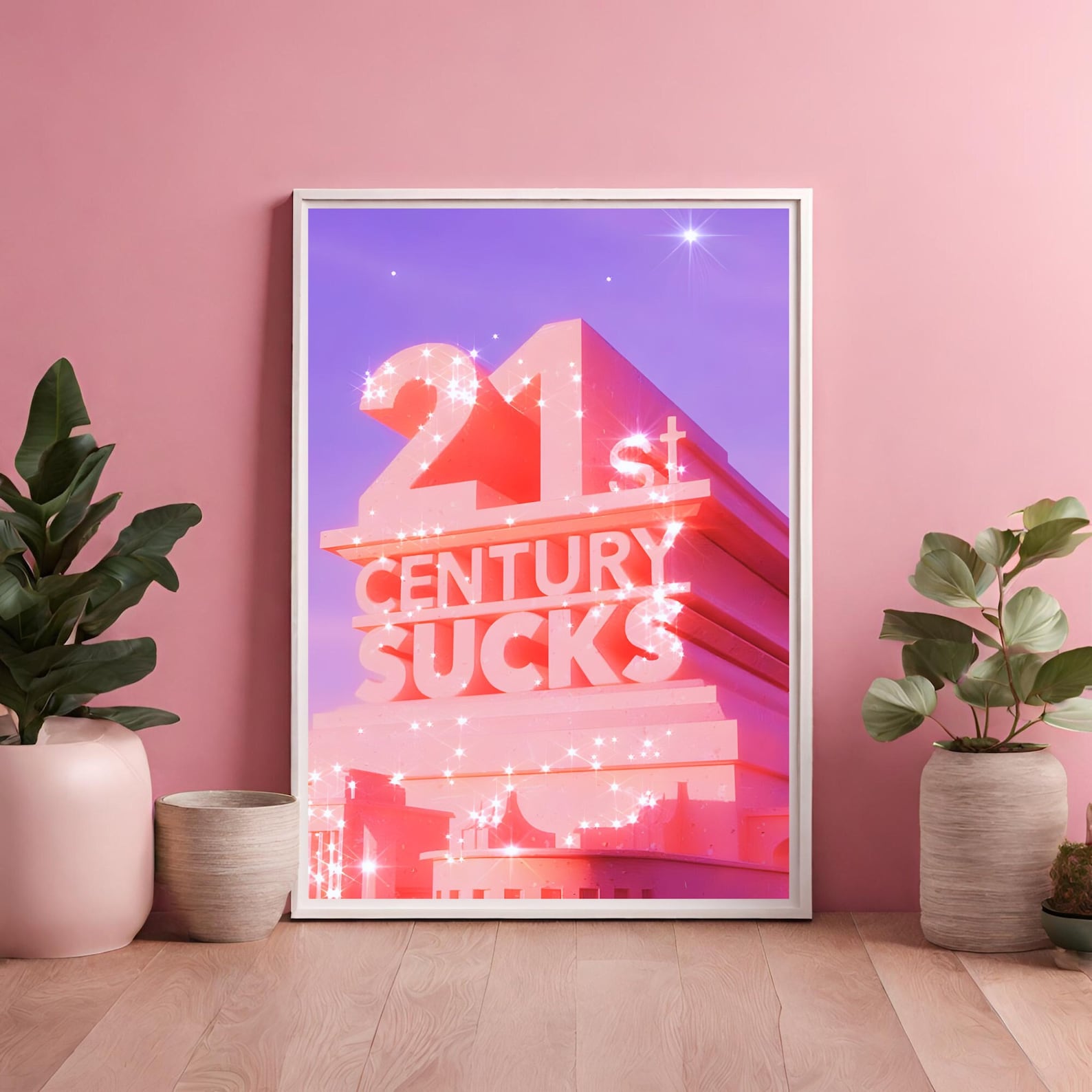 Pink Glitter Aesthetic Wall Art Digital Print Pink Aesthetic Etsy