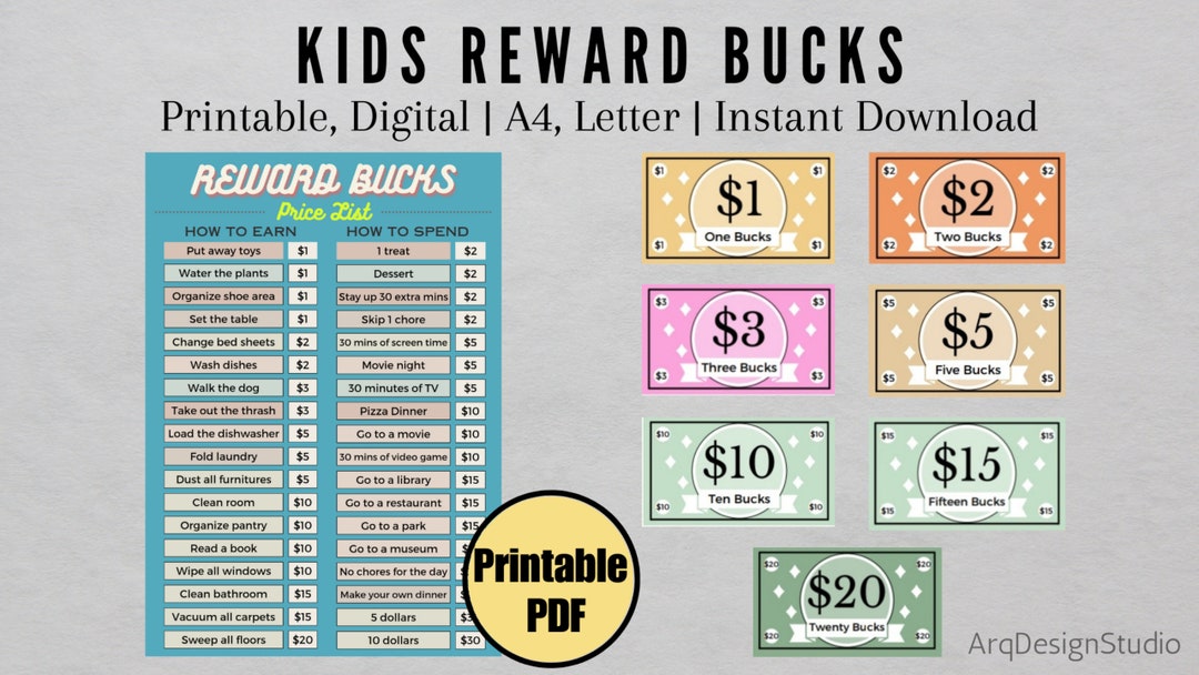 Editable Kids Reward Bucks Printable - Il 1080xN.5244547033 Bnhk 