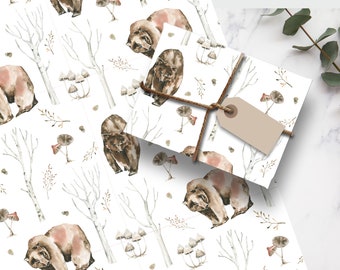 Bear Gift Wrapping paper (5 sheets)