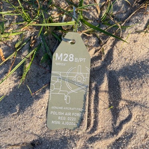 PZL-Mielec M28 “Bryza” Authentic Aircraft Piece, Upcycling, Key Keychain, Aviation Tag