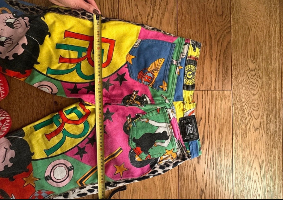 VERSACE Betty Boop Harley Iconic Print Pants 90s Vintage Etsy