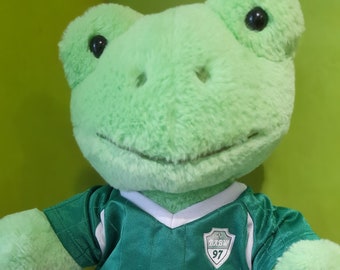 Build A Bear Spring Green Frog im seltenen BABW Football Strip