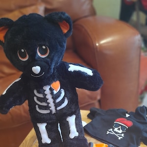 Build A Bear Skeleteddy  & Skelenton themed tops