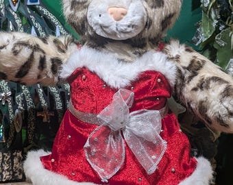 Weihnachtsschnee-Leoparden funkelnder Rentner